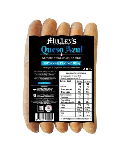 Mullen´s Salchicha Artesanal - Queso Azul 400gr