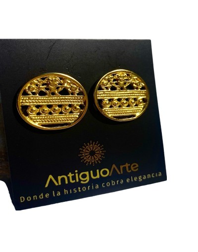 ARETES PRECOLOMBINOS EN BAÑO DE ORO