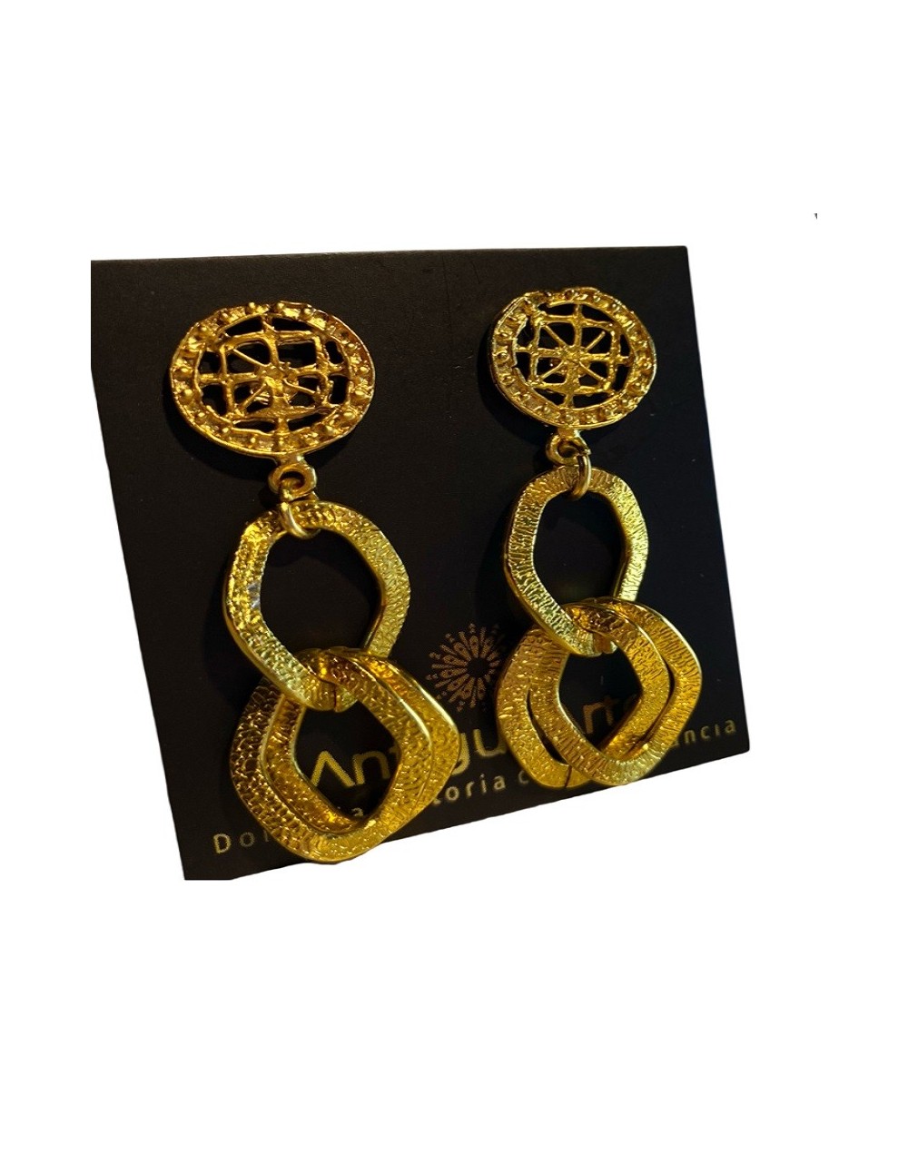 ARETES PRECOLOMBINOS EN BAÑO DE ORO
