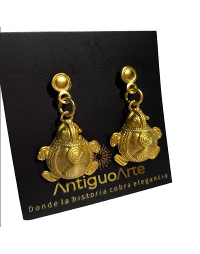 ARETES PRECOLOMBINOS EN BAÑO DE ORO