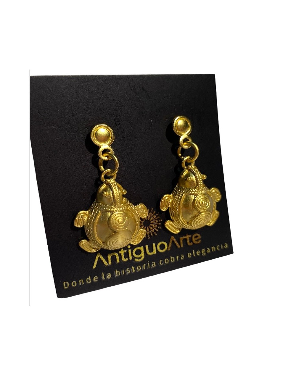 ARETES PRECOLOMBINOS EN BAÑO DE ORO