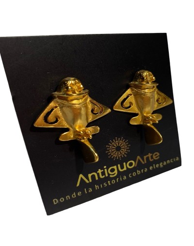ARETES PRECOLOMBINOS EN BAÑO DE ORO