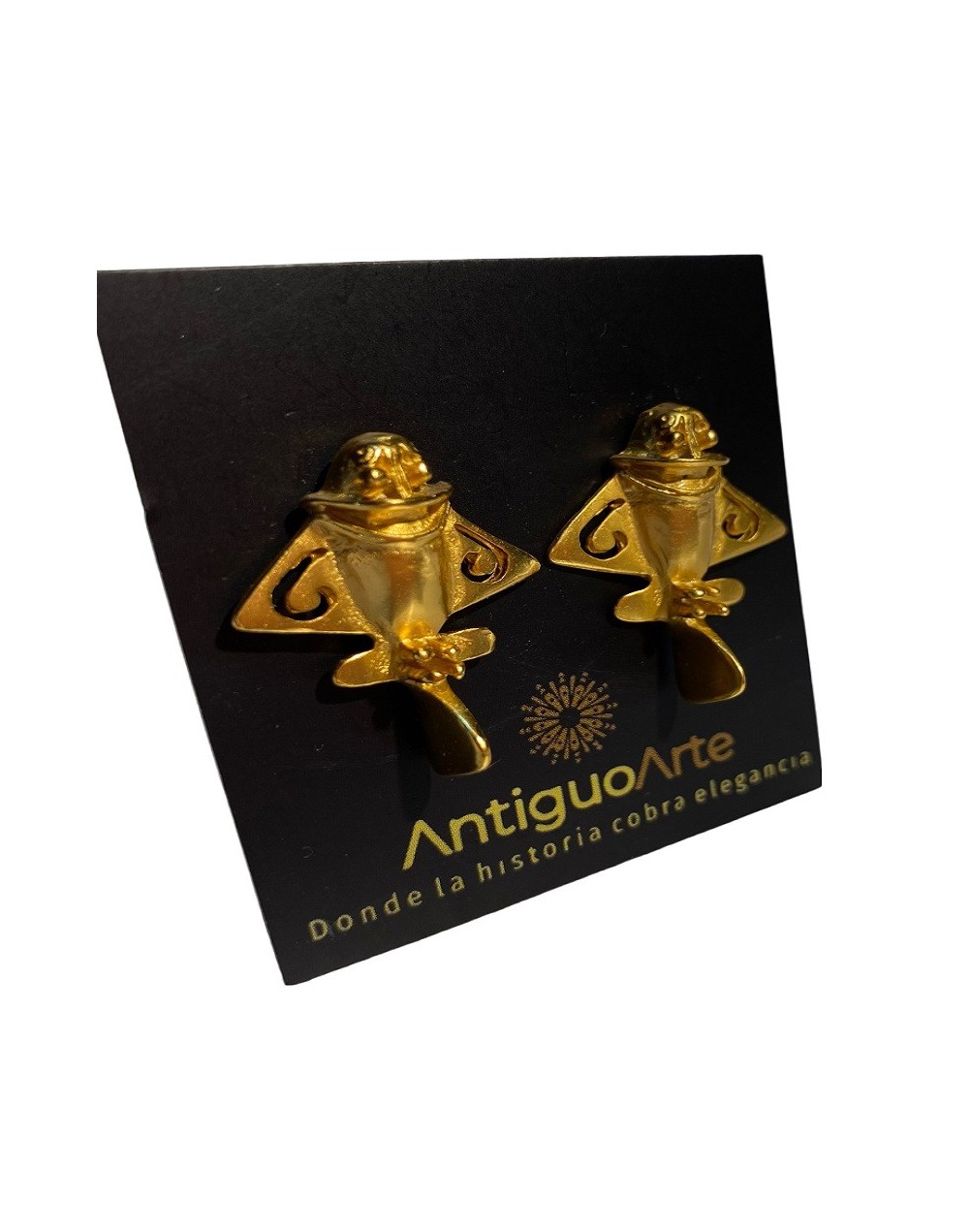 ARETES PRECOLOMBINOS EN BAÑO DE ORO