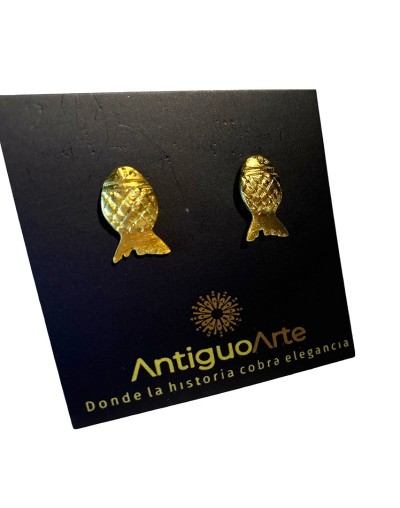 ARETES PRECOLOMBINOS EN BAÑO DE ORO