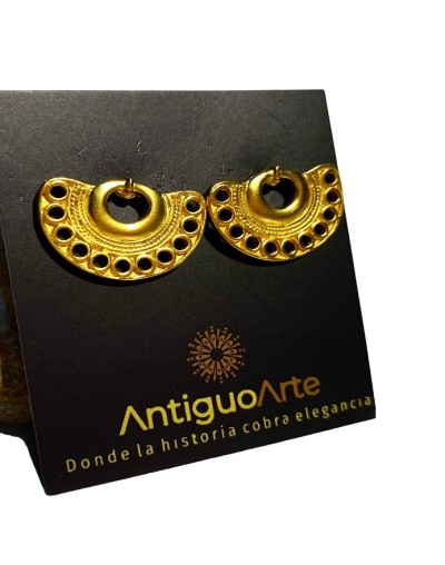 ARETES PRECOLOMBINOS EN BAÑO DE ORO