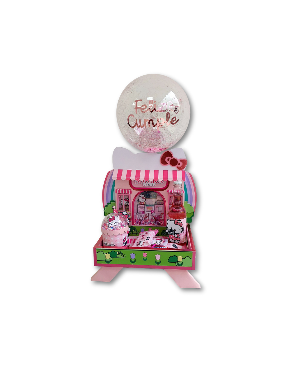 Bandeja Sorpresa Hello Kitty con luces y snacks