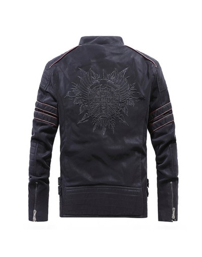 Chaqueta Ecocuero Hombre Invierno Casual Motocicle tallal