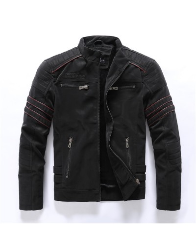Chaqueta Ecocuero Hombre Invierno Casual Motocicle tallal