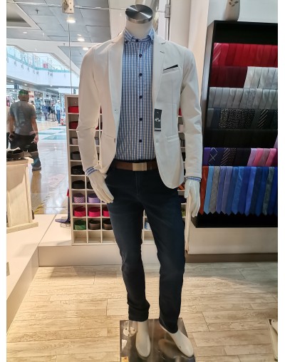 Chaqueta slimfit blanca