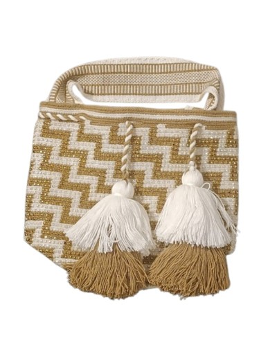 Bolso Mediano Wayuú Hilado con pedreria