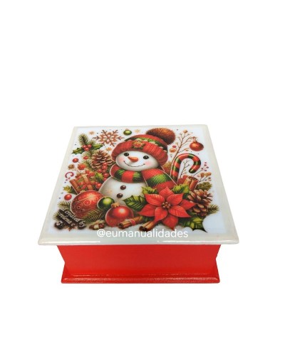 Caja nieve navideño