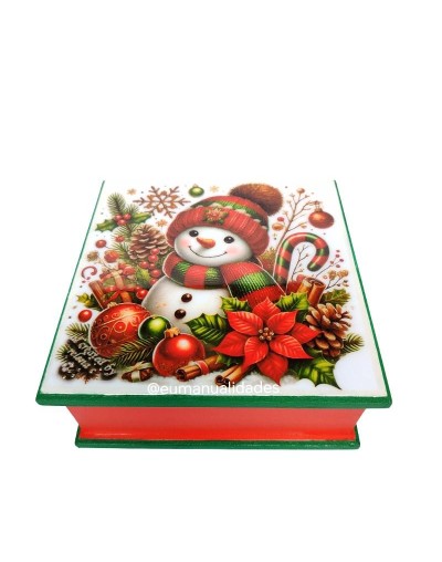 Servilletero nieve navideño