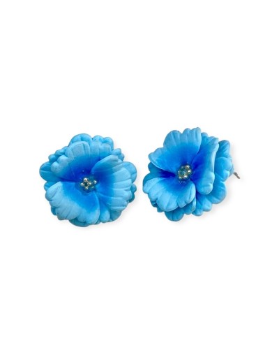 Aretes MI DOLÇA - Flor azul cielo