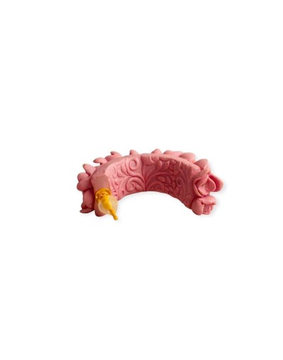 Aretes MI DOLÇA - Tipo argolla floral rosados