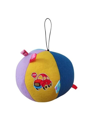 Pelota sensorial con cintas ¡A rodar, gatear y explorar!