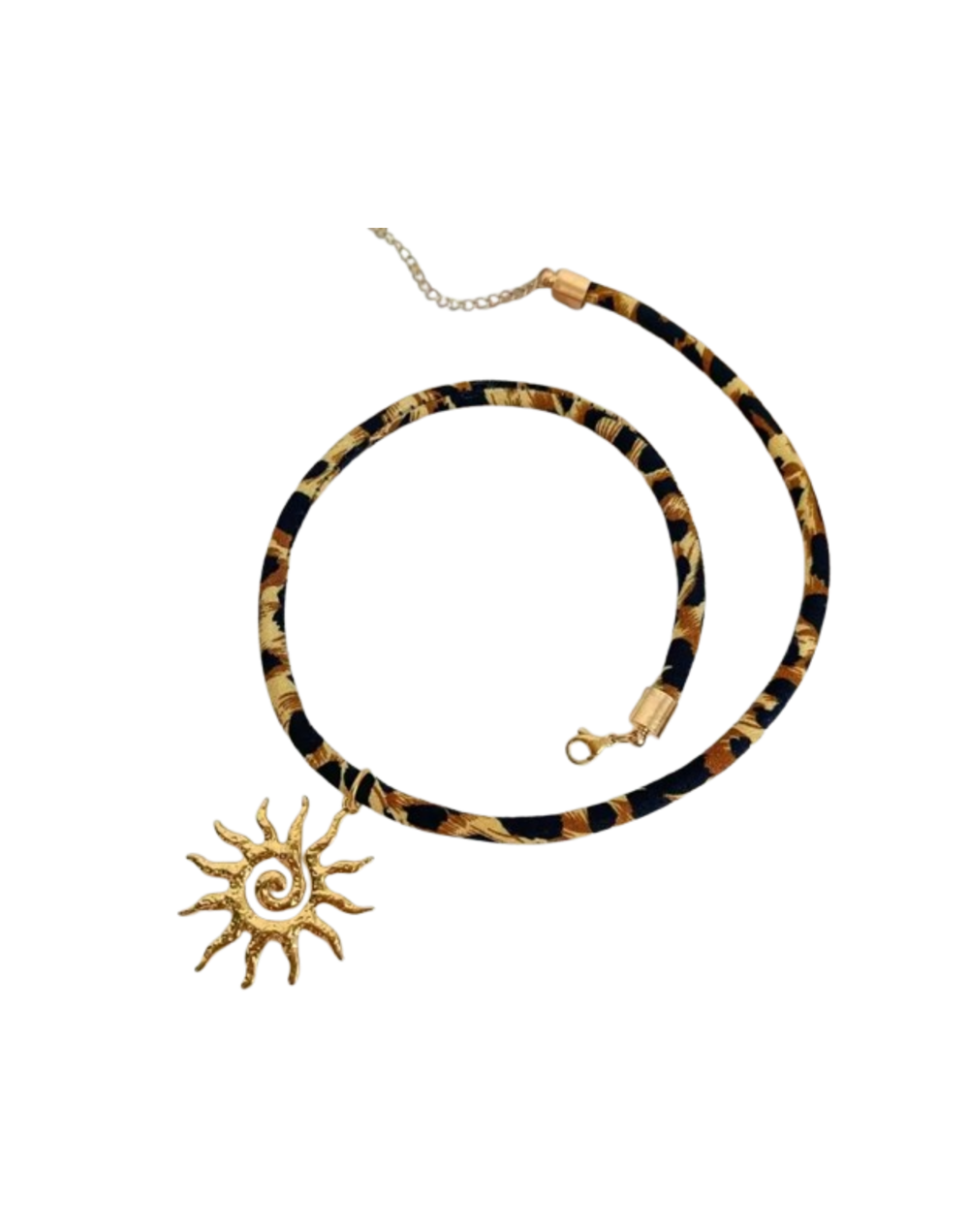 Collar dorado con cordón animal print | Sweet Accesorios