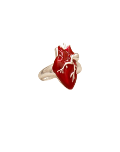 Anillo Corazón Anatómico con Baño en Plata | Sweet Accesorios