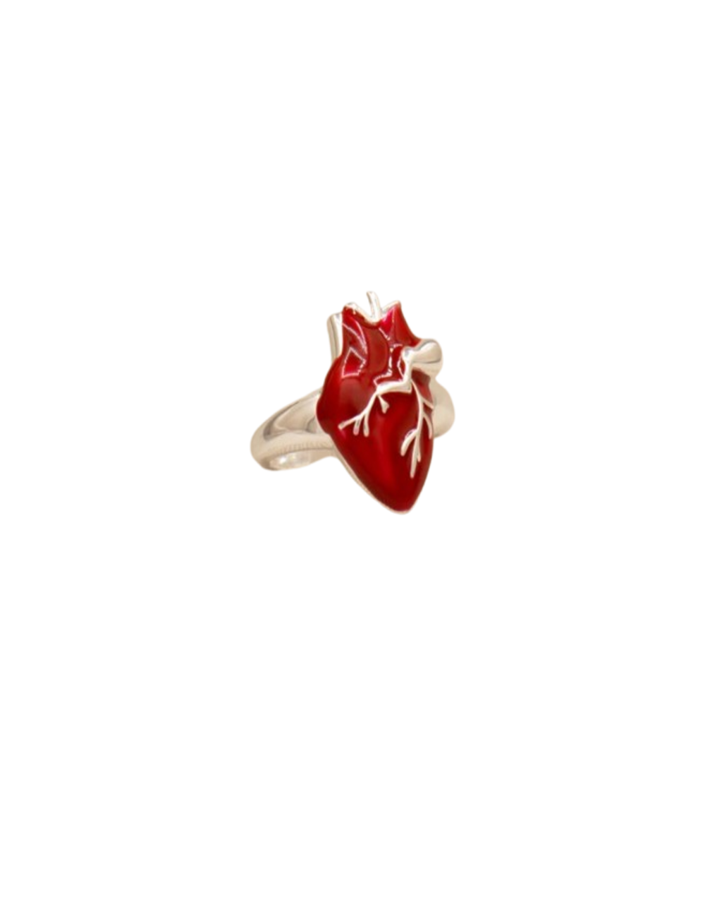 Anillo Corazón Anatómico con Baño en Plata | Sweet Accesorios