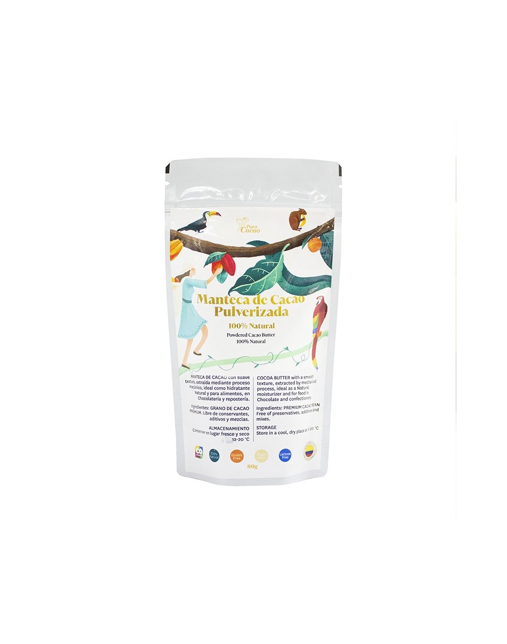MANTECA DE CACAO PULVERIZADA 80gr