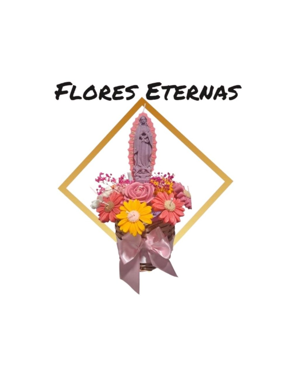 Vela Flores Eternas con Virgen