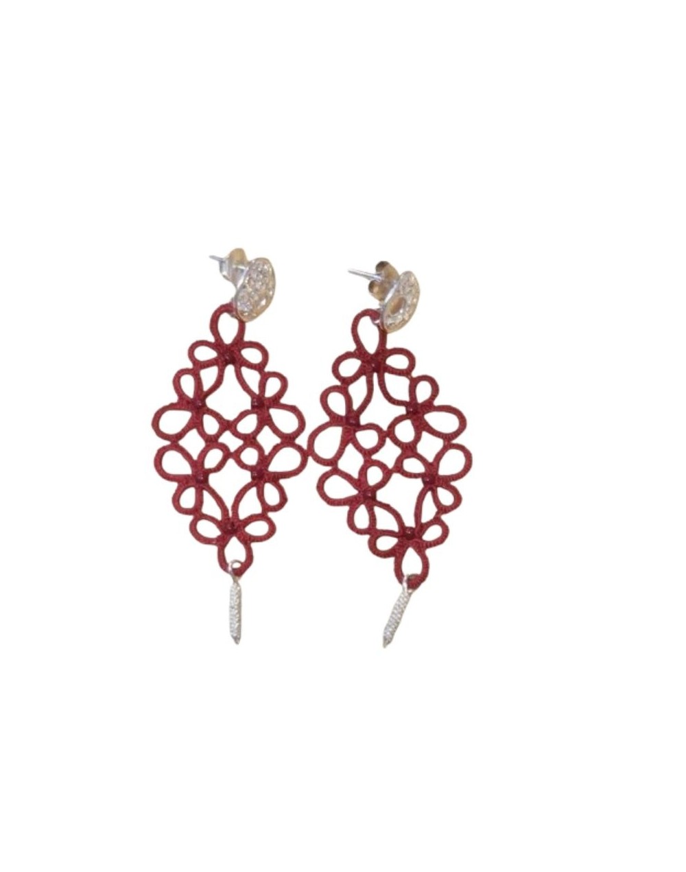 aretes textiles, seda, unicos