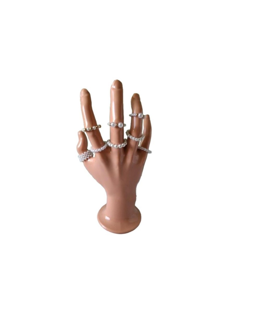 Anillos en pequeñas perlas sintéticas