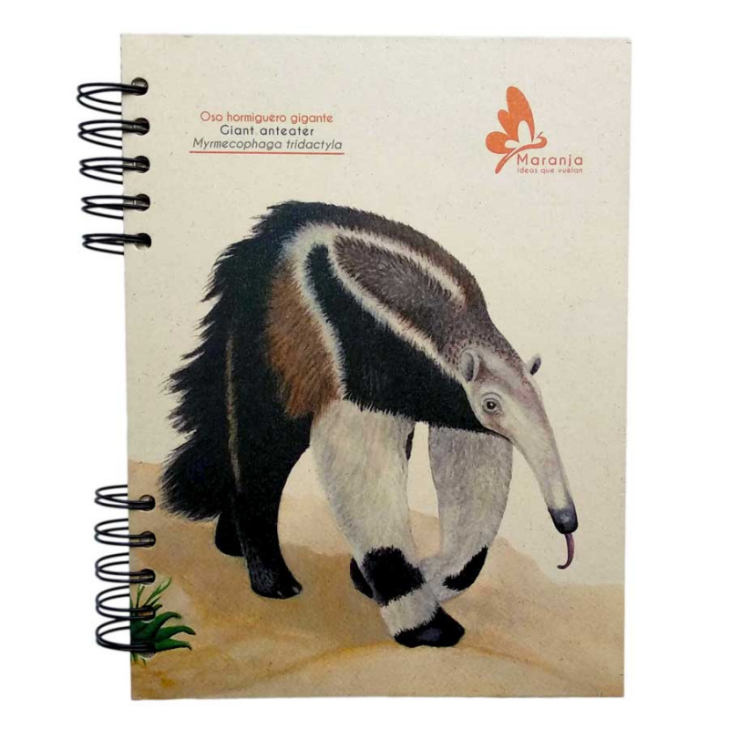 Agenda ecológica + papel plantable / oso hormiguero, giant anteater