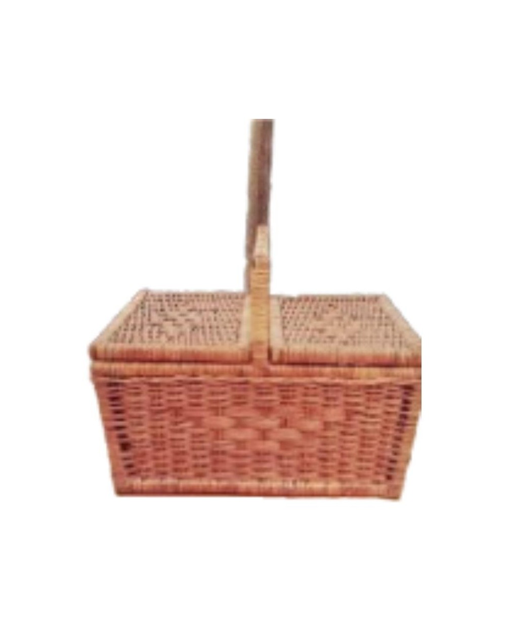Canasta para Picnic con asa y tapas tejidas en mimbre