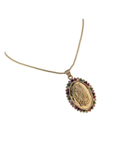 Cadena Virgen Colores Medalla