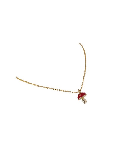 Hermosa Cadena con dije en forma Honguito en Rodio