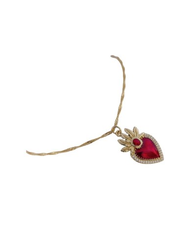 Hermosa Cadena con dije en forma de Corazón en Rodio