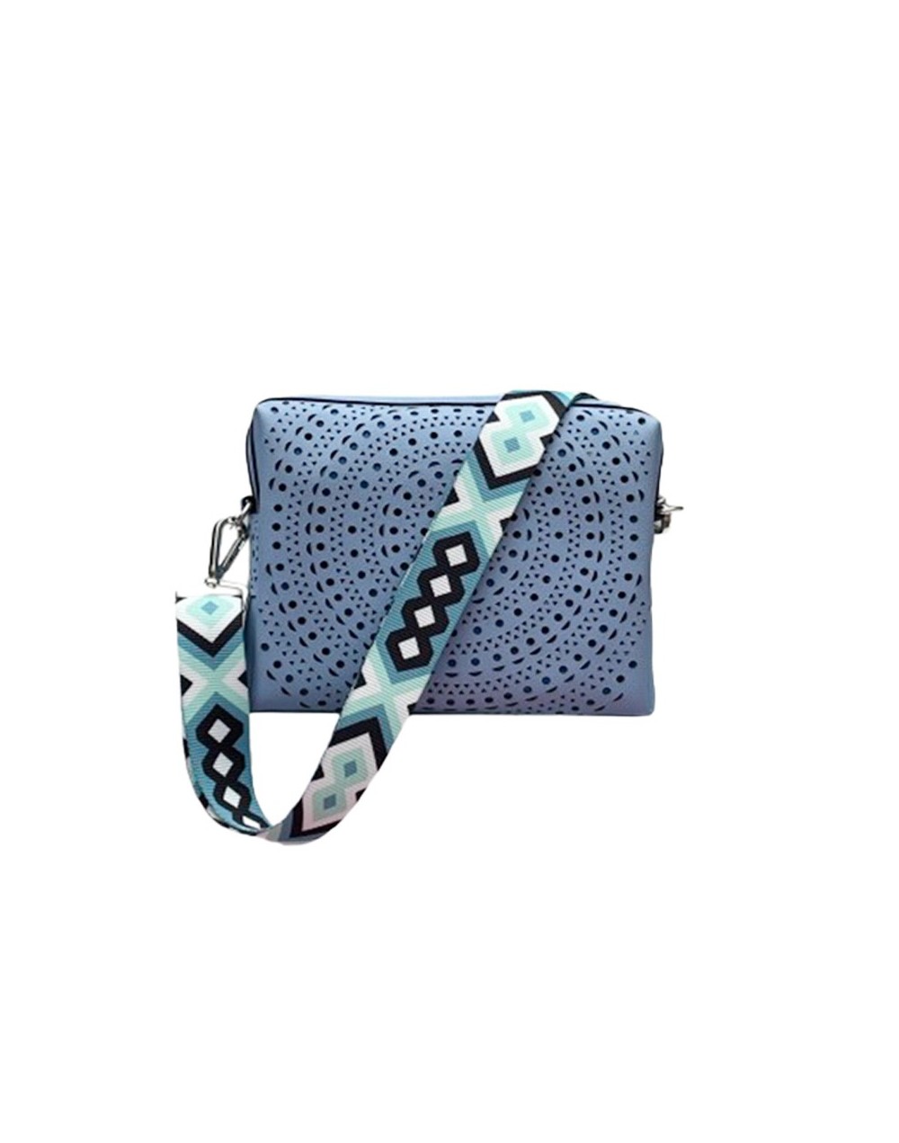 BOLSO CALA PERFORADO AZUL PASTEL