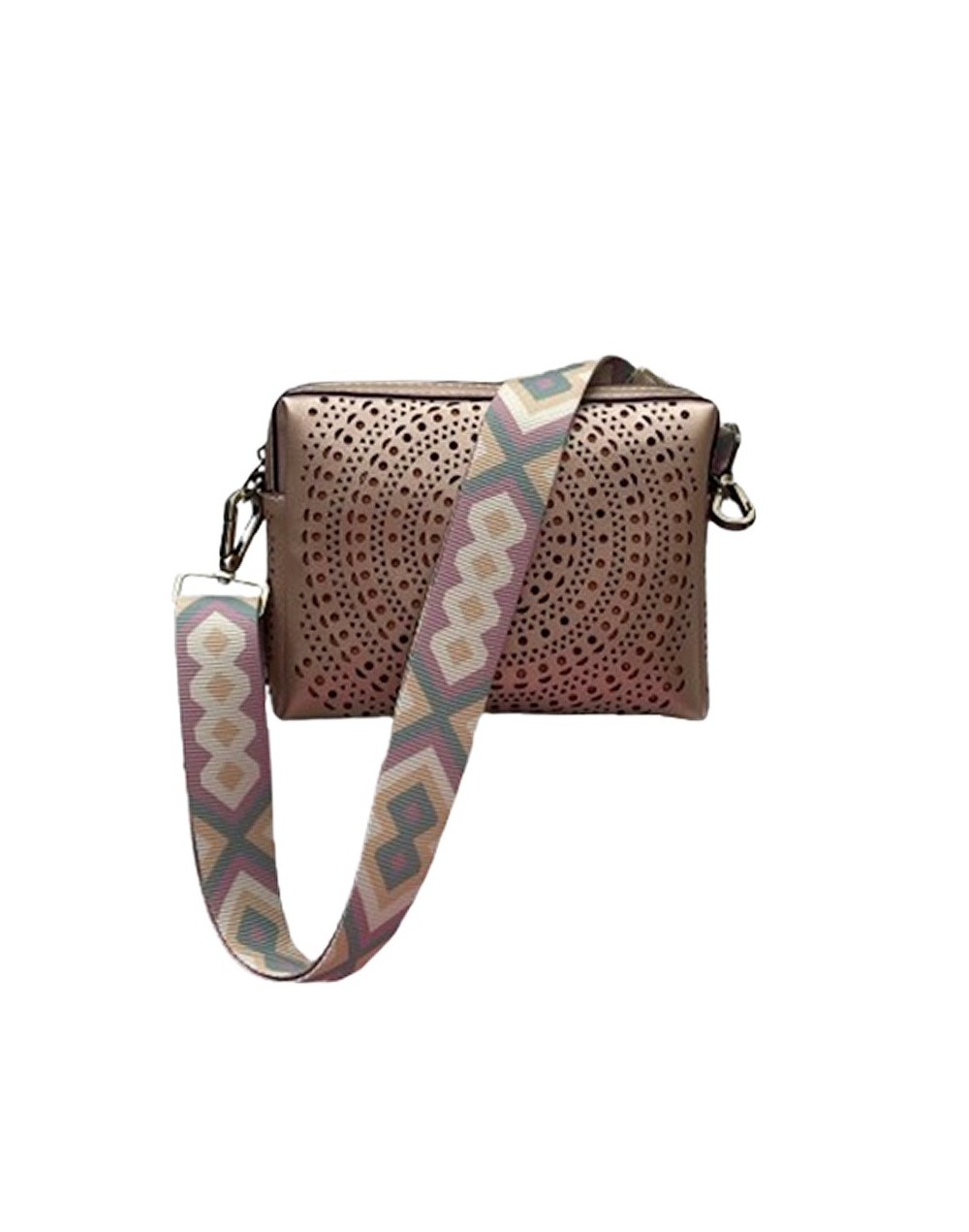 BOLSO CALA PERFORADO ORO ROSA
