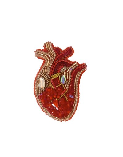 PRENDEDOR CORAZON ROJO DORADO