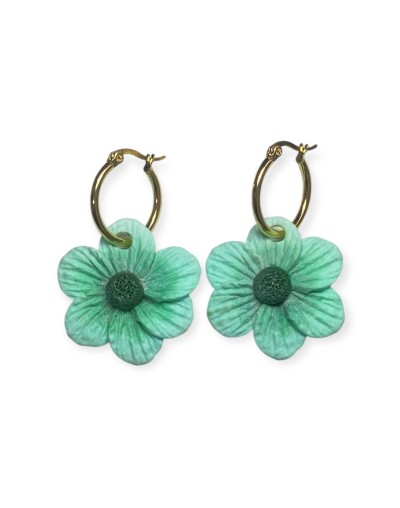 Aretes MI DOLÇA - Flor verde