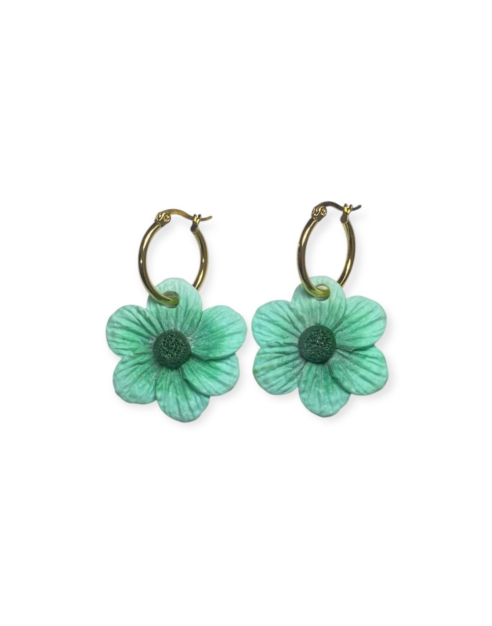 Aretes MI DOLÇA - Flor verde