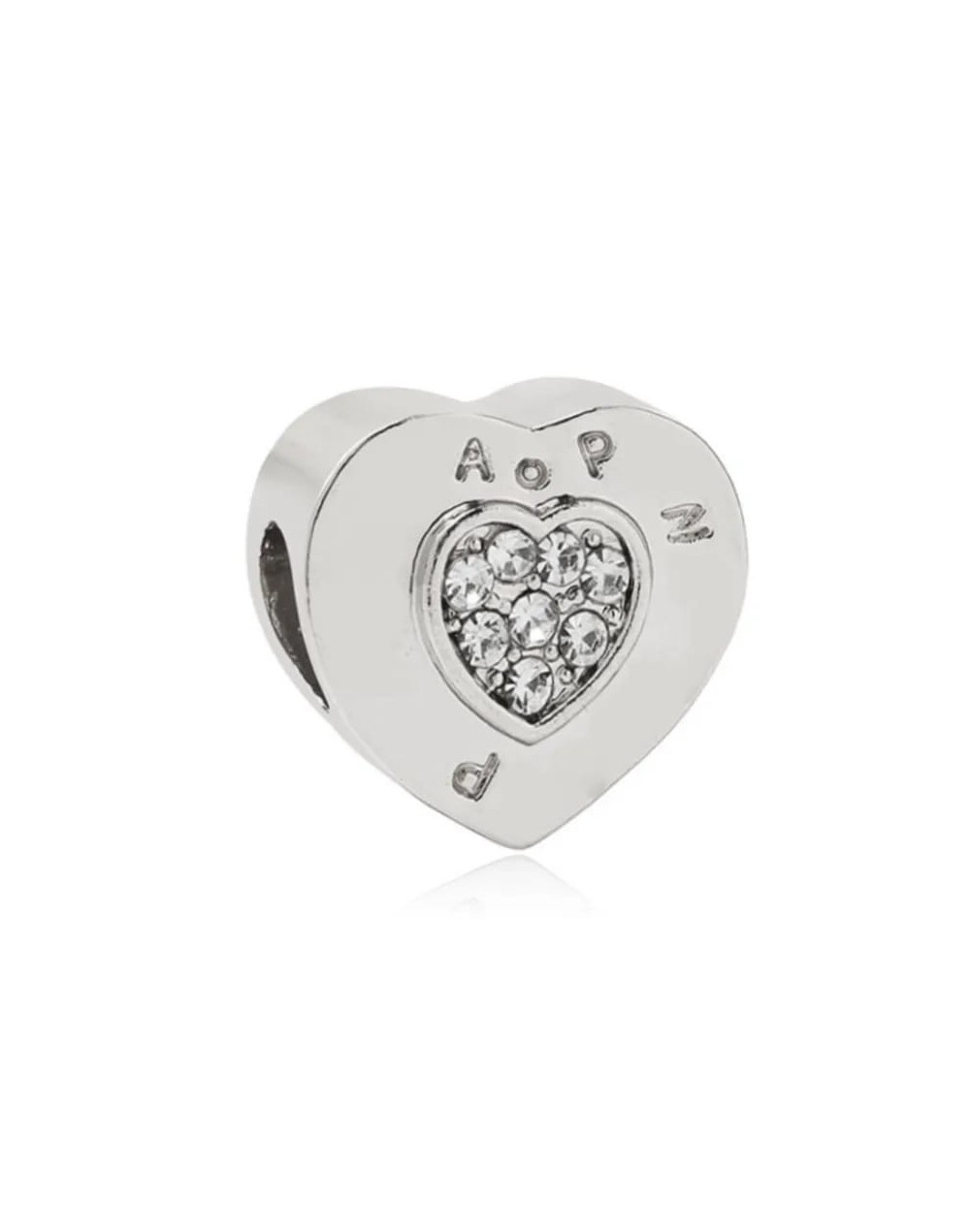charm corazon pandora plateado