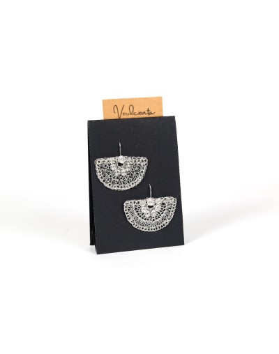 ARETES TEJIDOS EN HILO DE PLATA