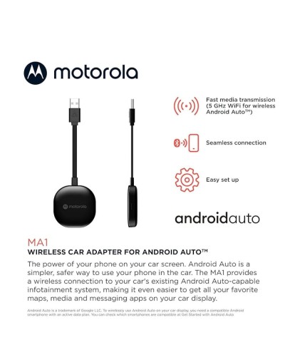Adaptador Inalámbrico Motorola Ma1 Para Android Auto