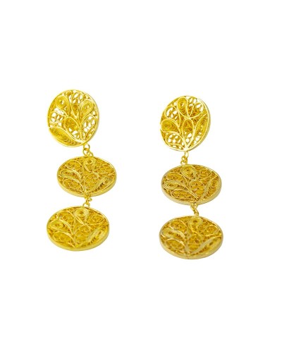 Aretes colgante aguacero en Filigrana