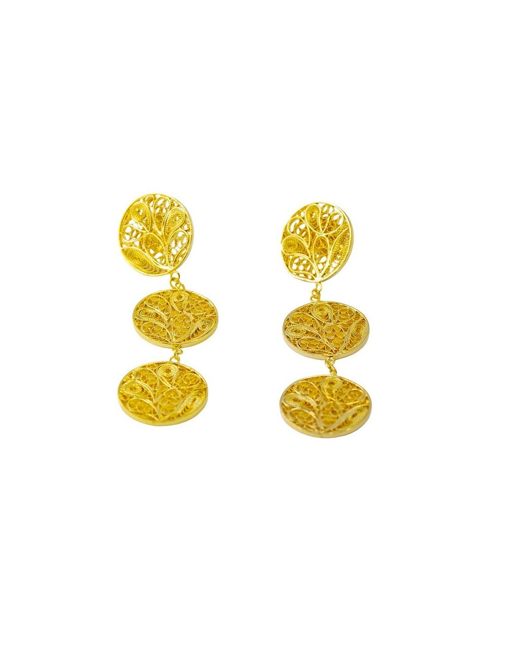 Aretes colgante aguacero en Filigrana