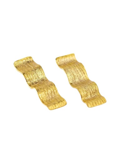 Aretes ondas dorados