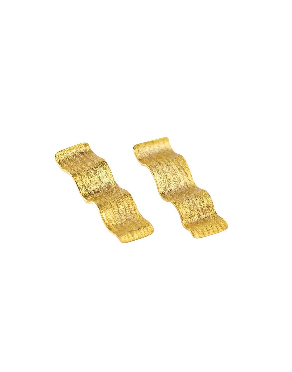 Aretes ondas dorados