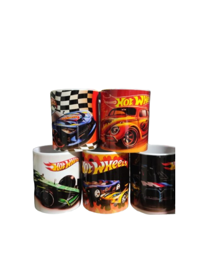 TAZAS DE HOTWHEELS CON PORTAVASOS EN 3D