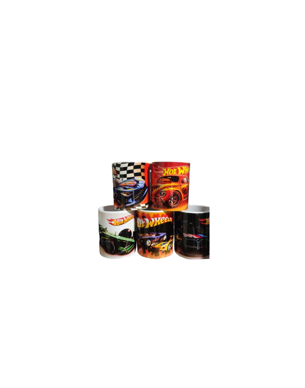 TAZAS DE HOTWHEELS CON PORTAVASOS EN 3D