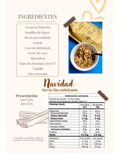 Granola Sabor Navidad 300Grs y 500Grs