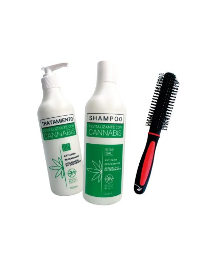 DUAL REVITALIZANTE CON CANNABIS  CEPILLO REDONDO NEGRO