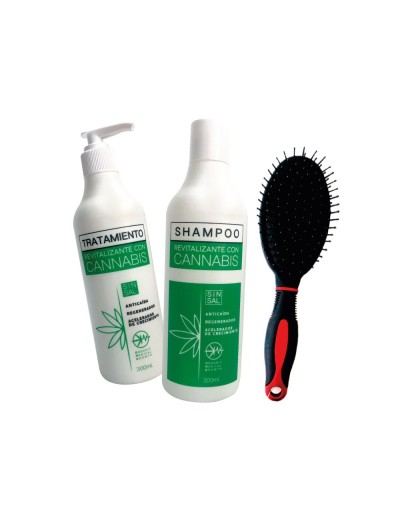 DUAL REVITALIZANTE CON CANNABIS  CEPILLO ACOLCHADO NEGRO