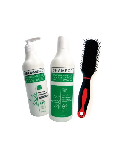 DUAL REVITALIZANTE CON CANNABIS  CEPILLO PLANO NEGRO