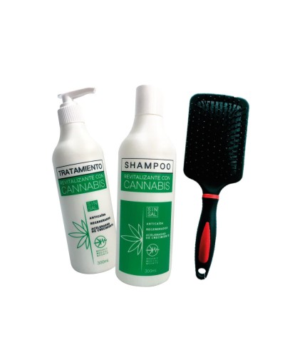 DUAL REVITALIZANTE CON CANNABIS  CEPILLO CUADRADO ACOLCHADO